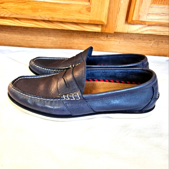 Polo Ralph Lauren Blackley Penny Men's Leather Navy Blue Loafers Shoes Sz 11.5 D - Picture 4 of 10